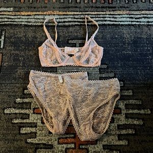 Lonely Lingerie Kiki Underwire Bra (1) + High Waist Brief Peony